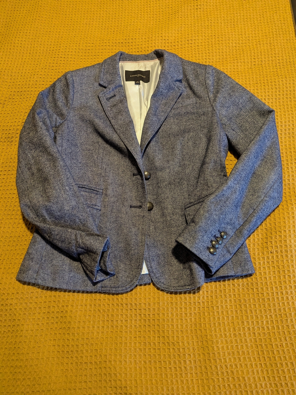 Banana Republic Gray Tweed Blazer, 4
